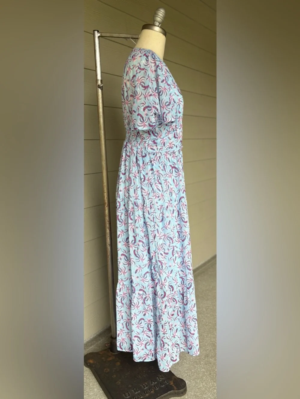 Women’s Axara Paris Dress Size L Boho Fairy Wrap Style Feminine V Neck Midi - Picture 4 of 10